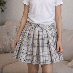 Zara Girls Plaid Pleated Skirt Size 10 (140) Preppy Schoolgirl Mini